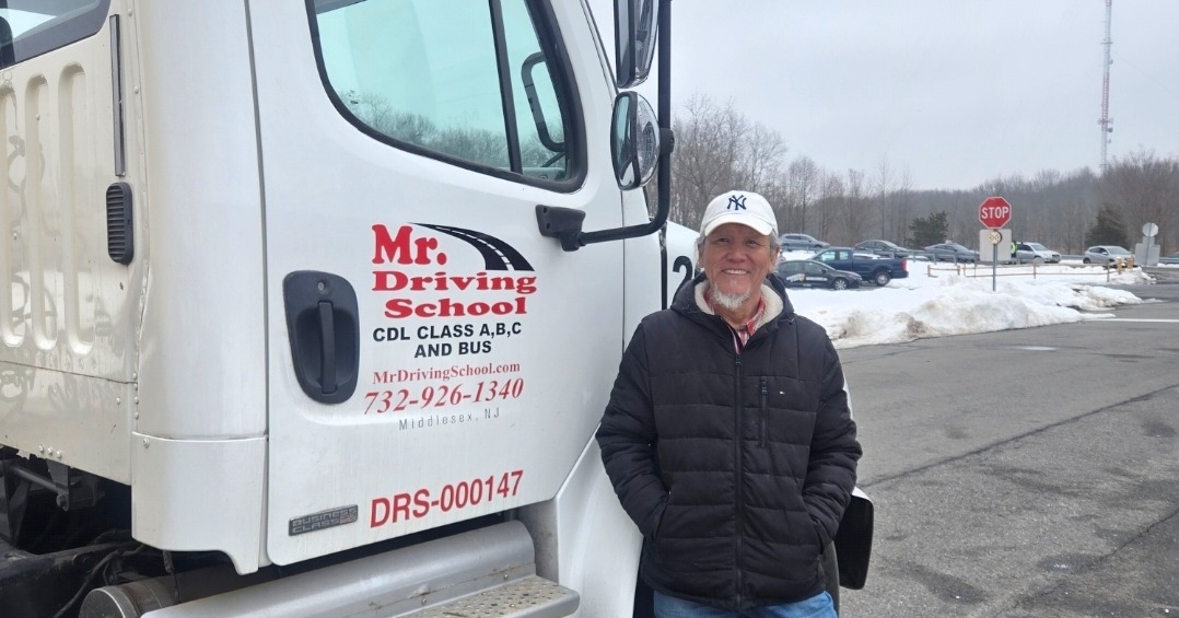Student celebrating CDL certification