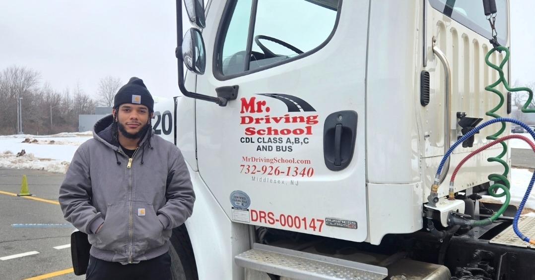 CDL training student at Mr. Driving School